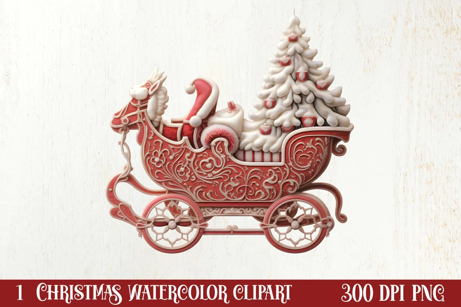 Christmas Knitting Clipart Sublimation, Christmas Clipart product image 1