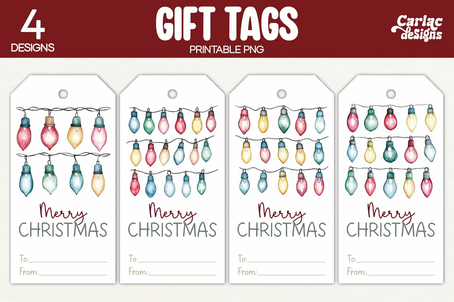 christmas lights gift tags