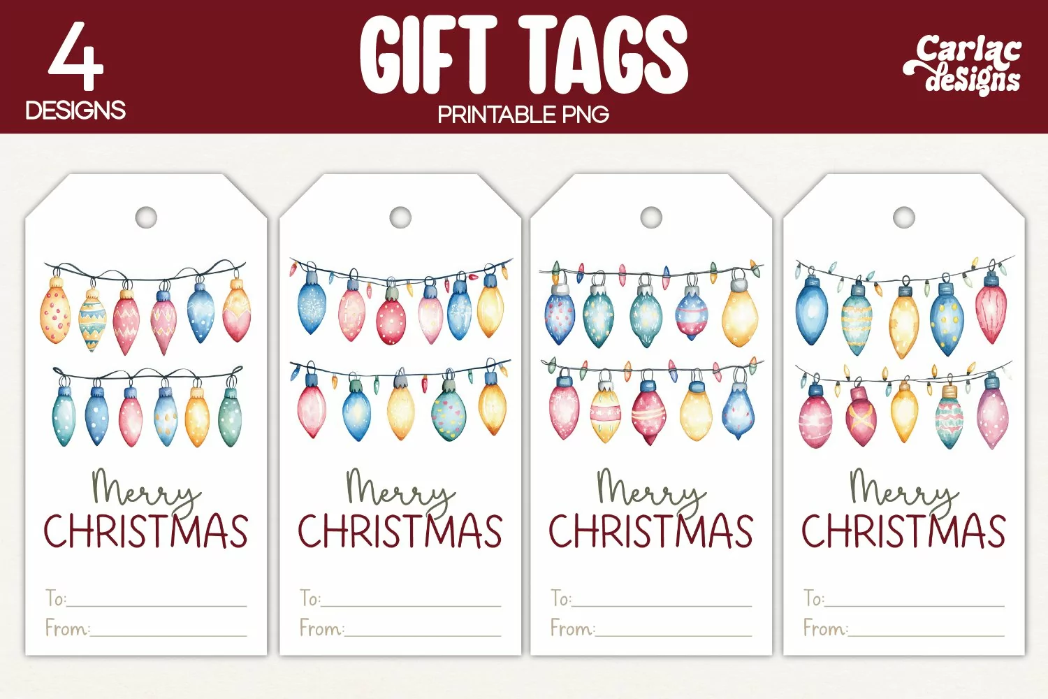 christmas lights gift tags