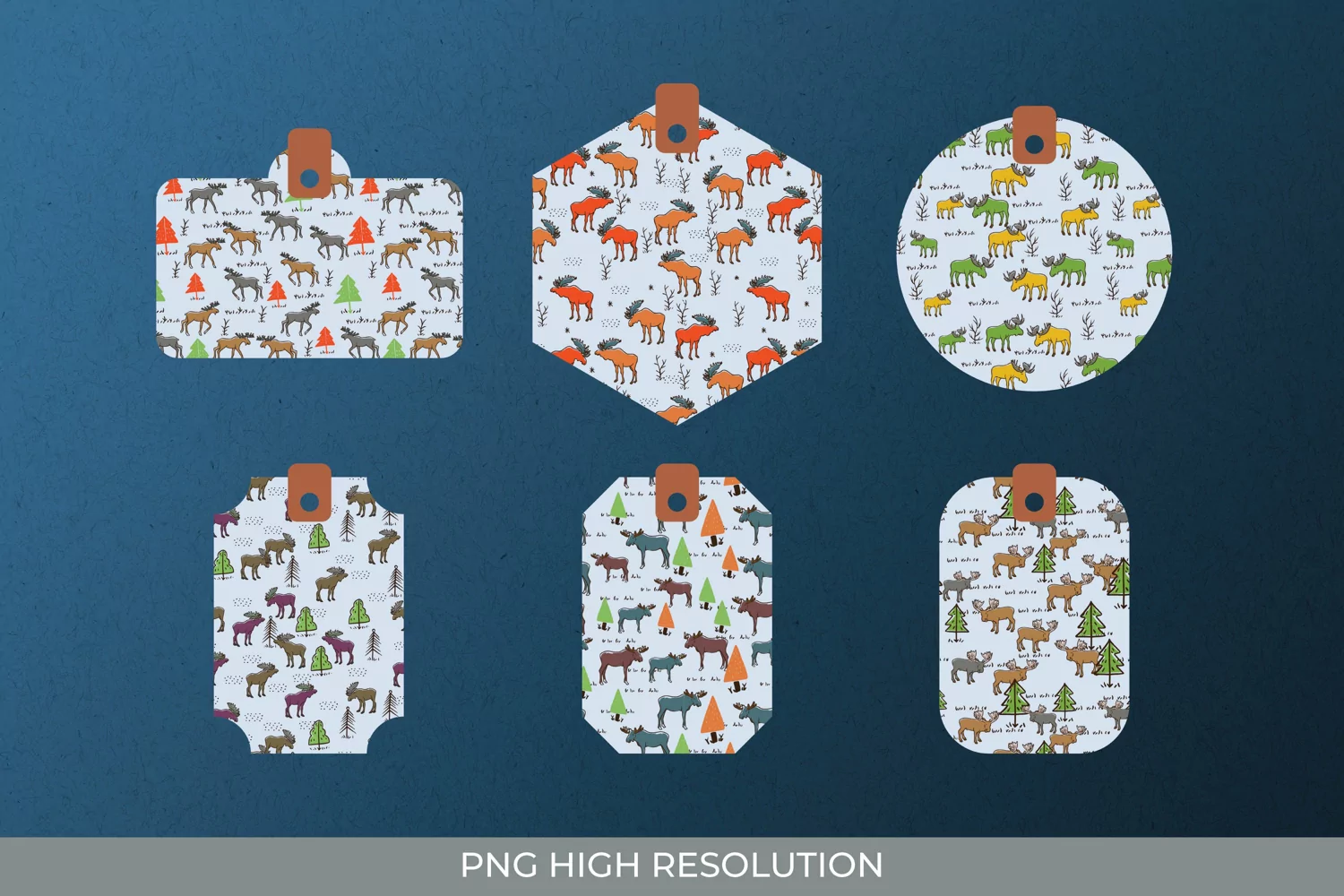 Christmas Moose Patterned Shaped Tags product image 1