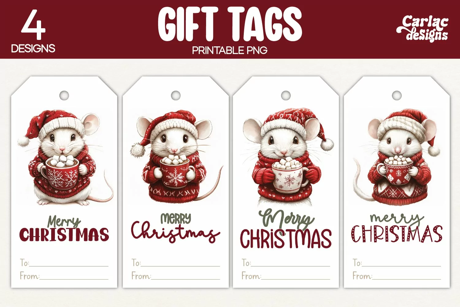 christmas mouse gift tags