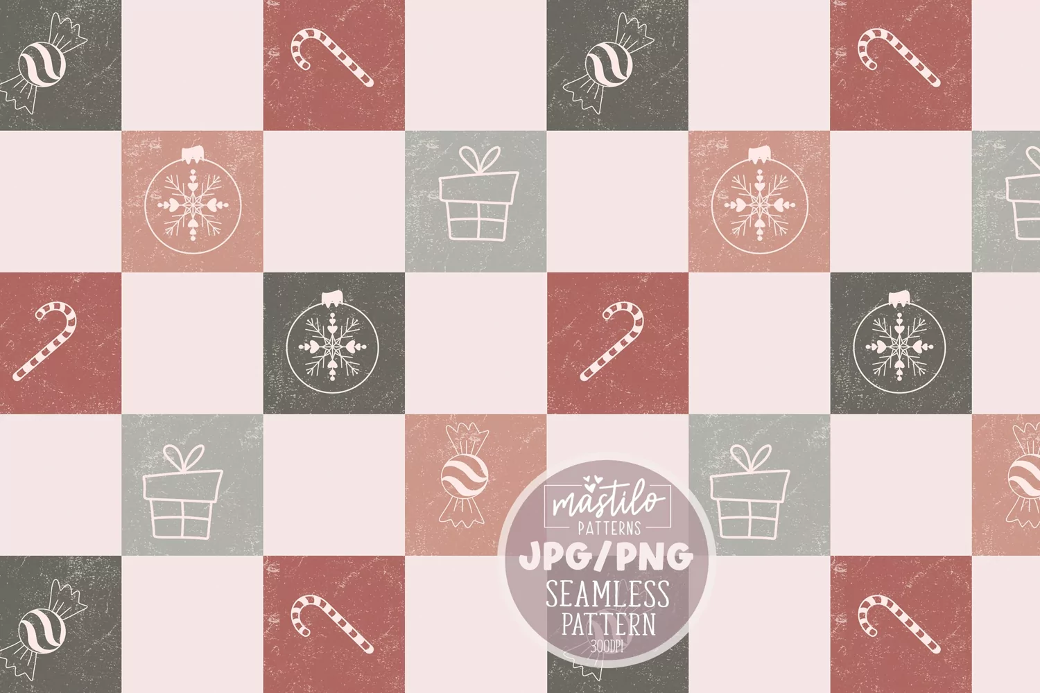 Christmas Multi Color Checker Seamless Pattern by Mastilo Designs