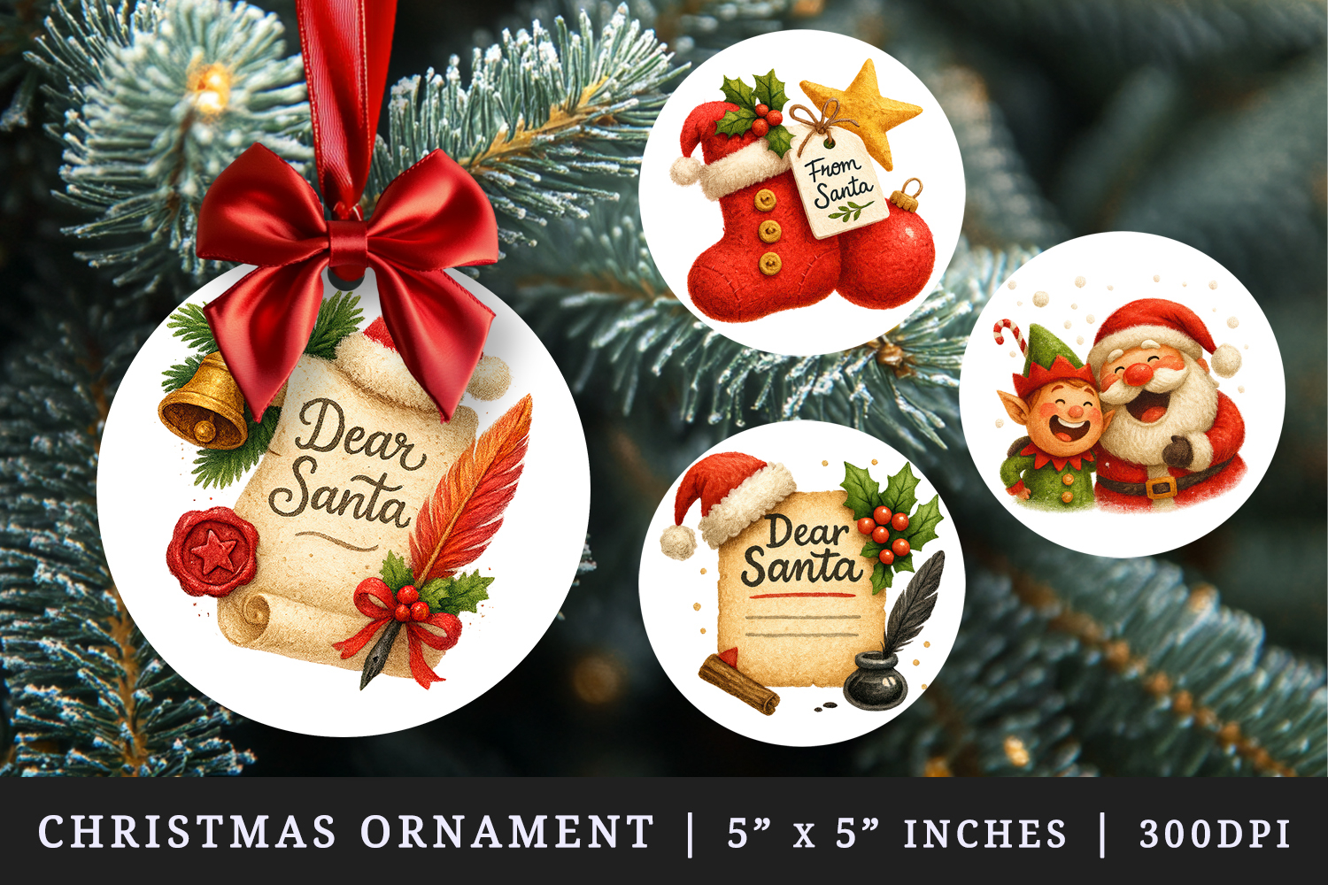 Christmas round ornaments sublimation design product image 1