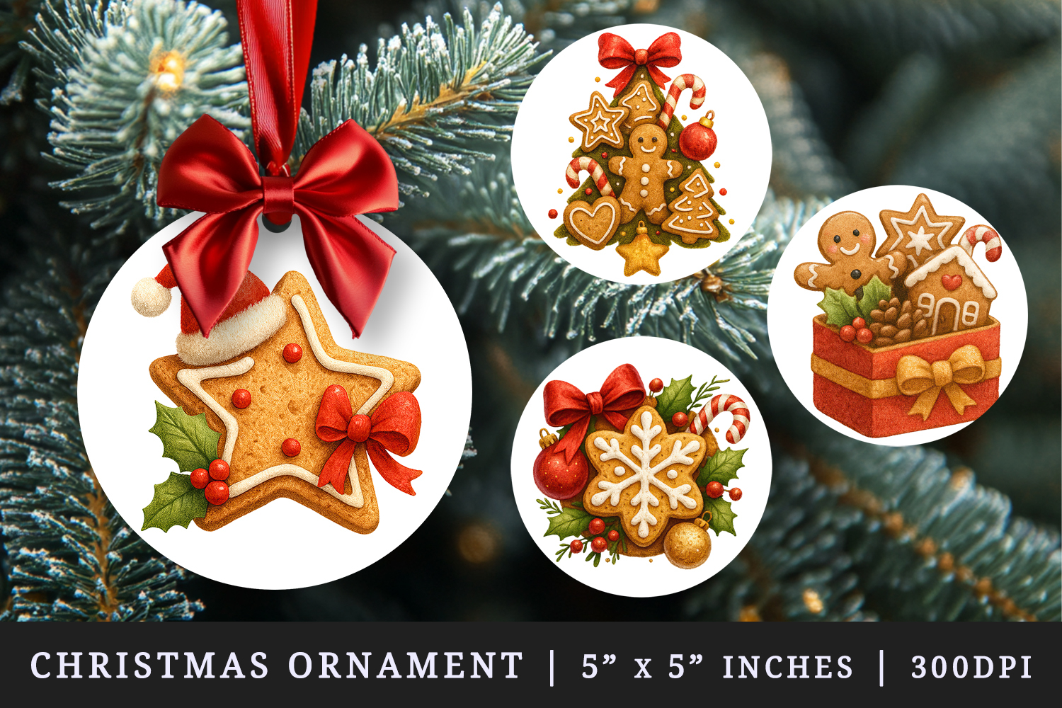 Christmas round ornaments sublimation design product image 1