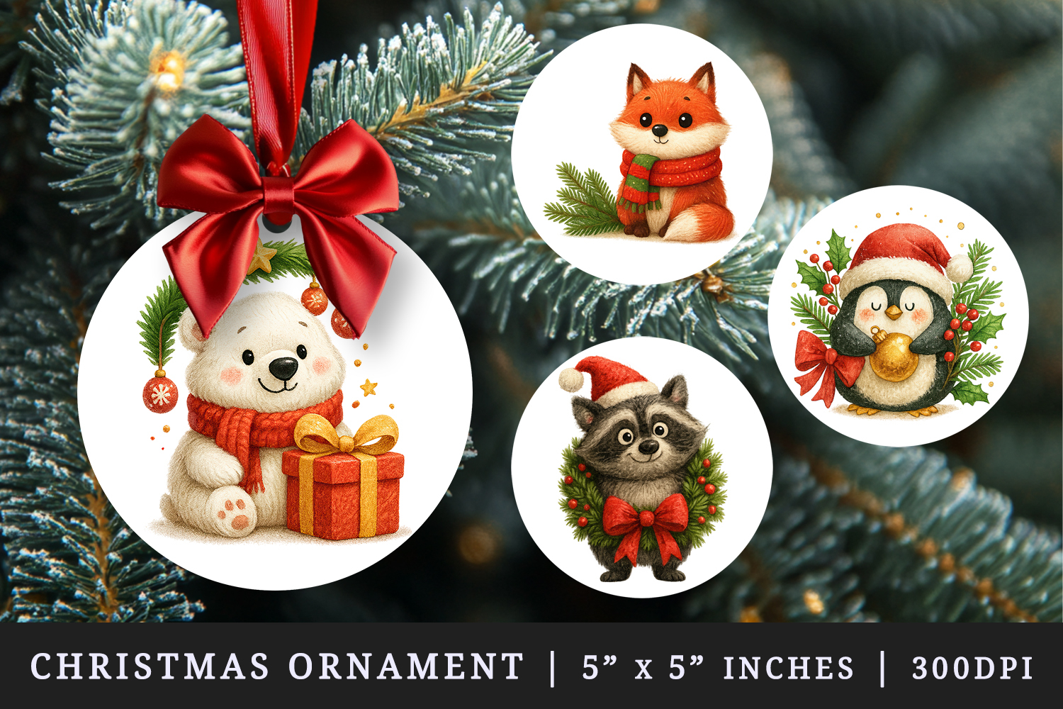 Christmas round ornaments sublimation design product image 1