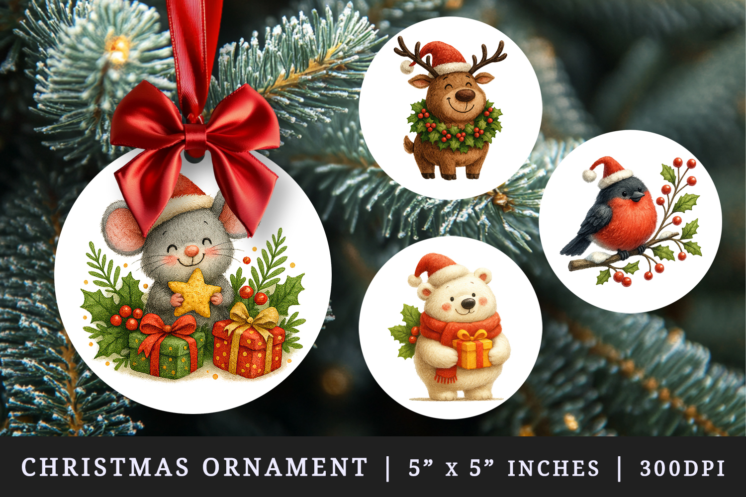 Christmas round ornaments sublimation design product image 1