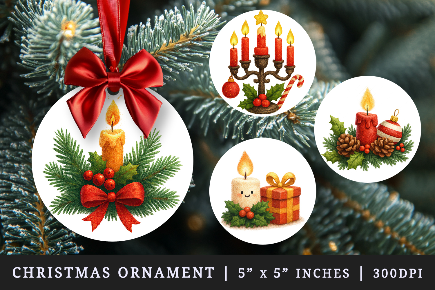 Christmas round ornaments sublimation design product image 1