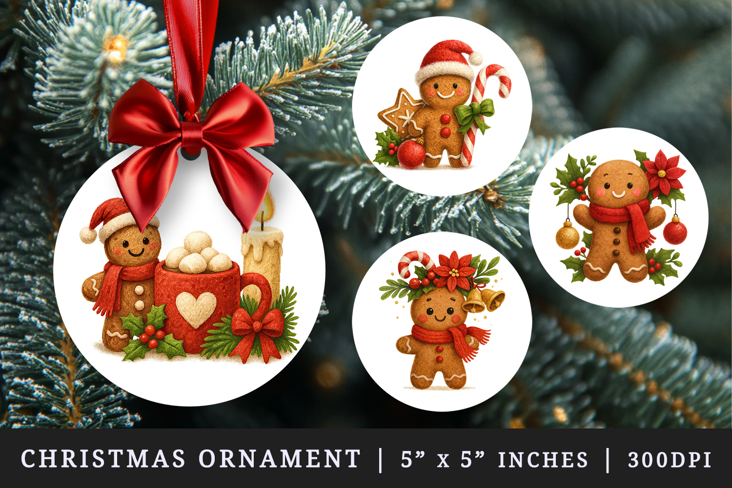 Christmas round ornaments sublimation design product image 1