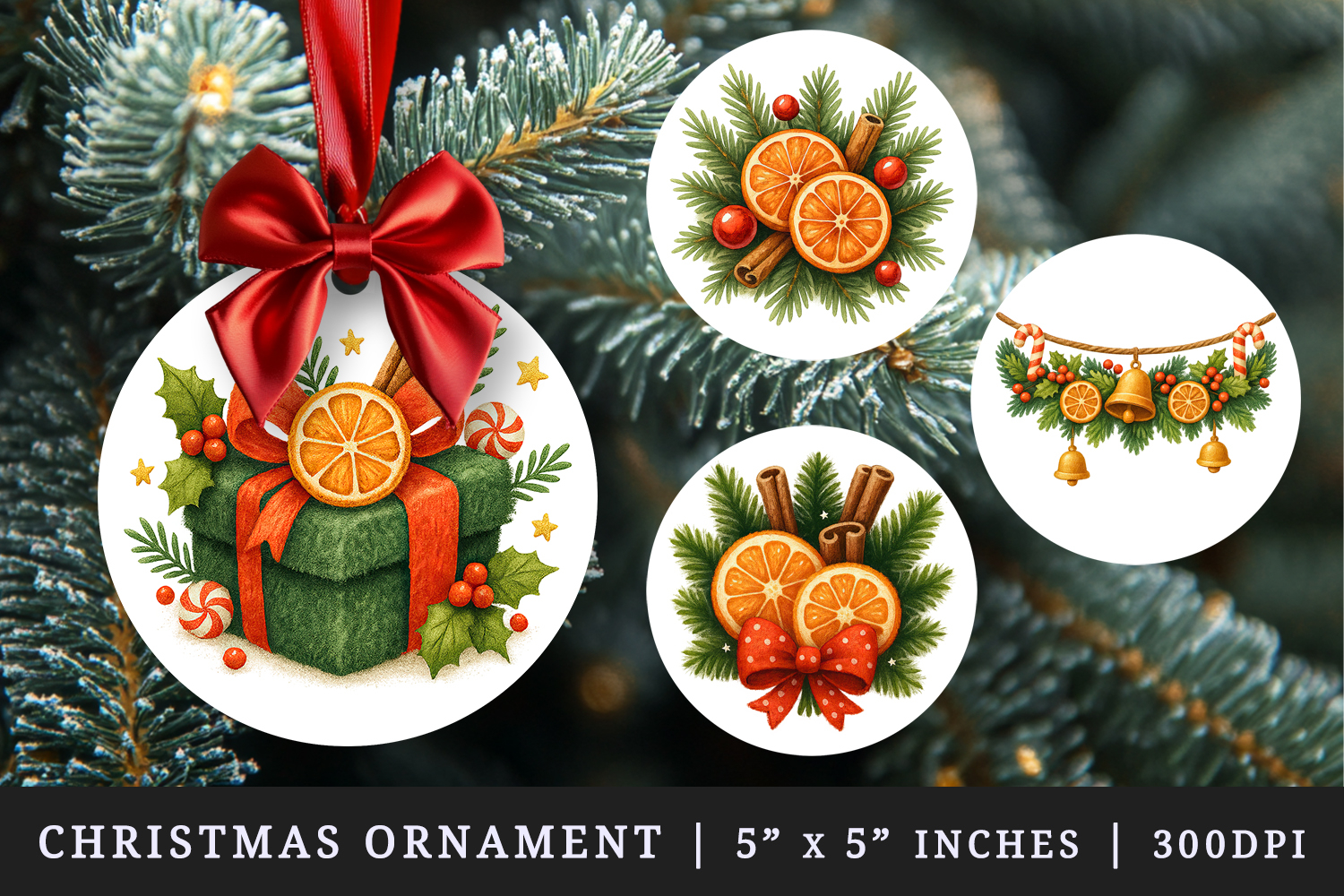 Christmas round ornaments sublimation design product image 1