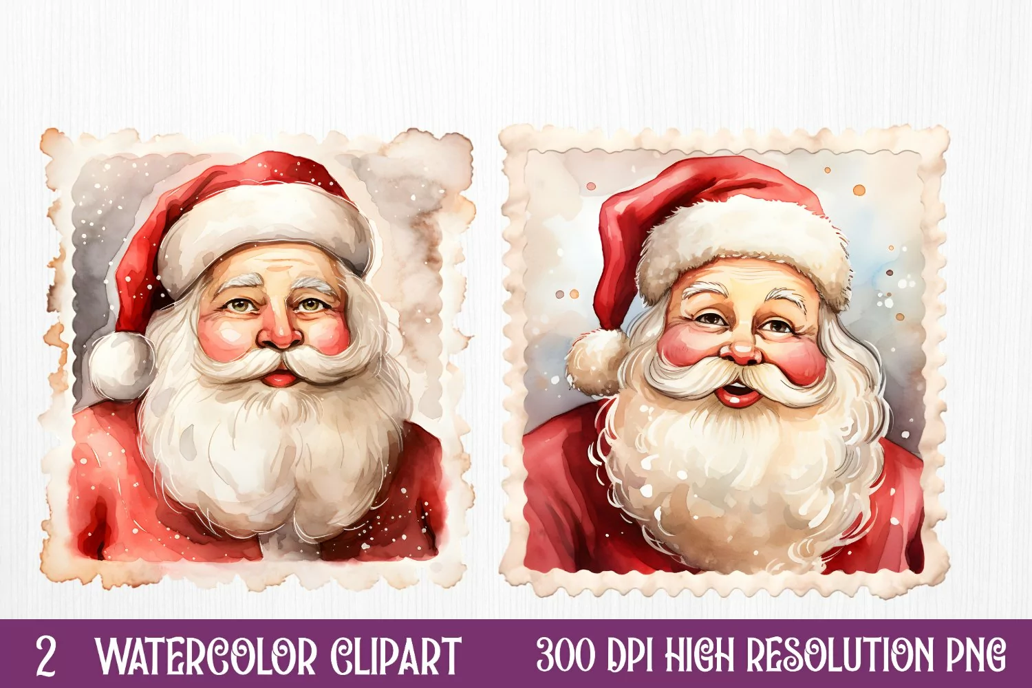 Christmas Postage Stamps Sublimation Clipart, product image 1