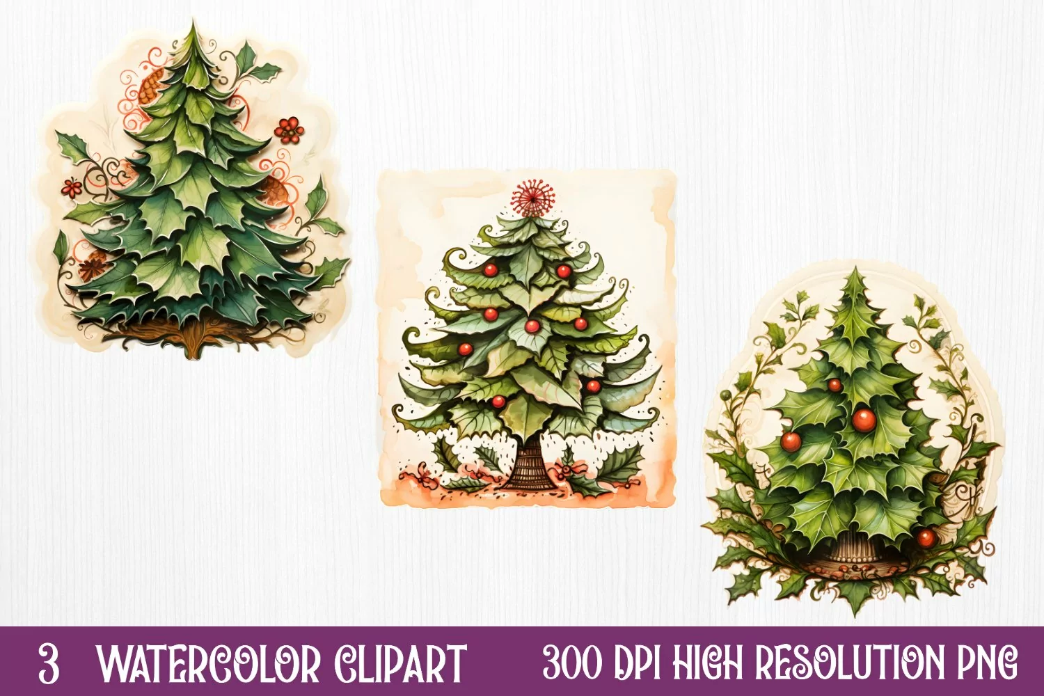 Christmas Postage Stamps Sublimation Clipart, product image 1