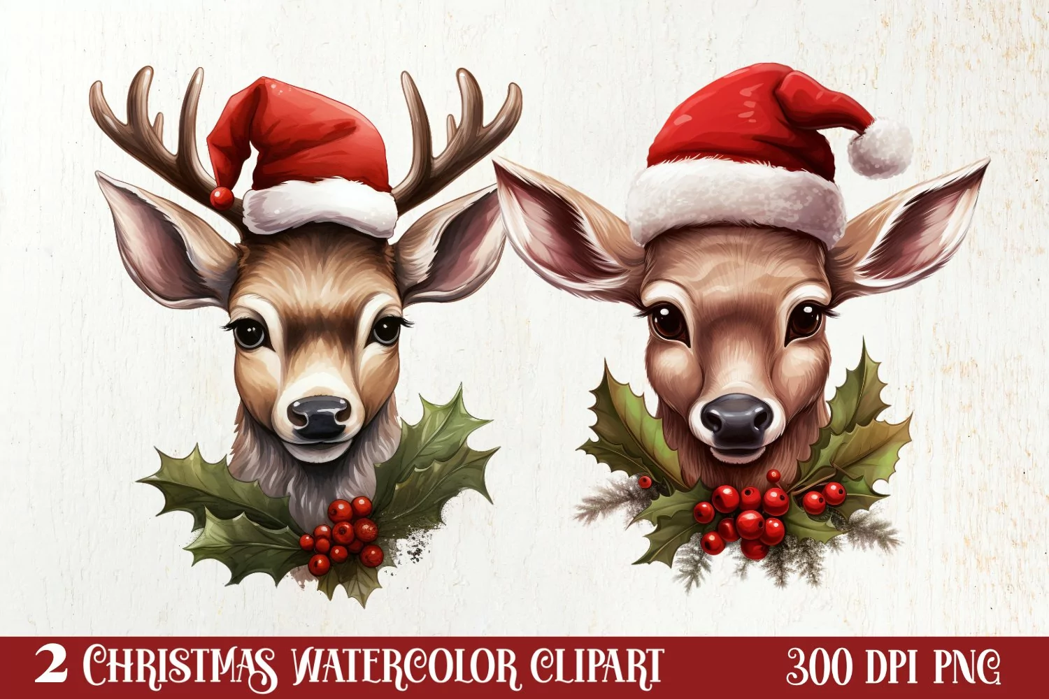 Christmas Reindeer Sublimation Clipart, Christmas SVG product image 1