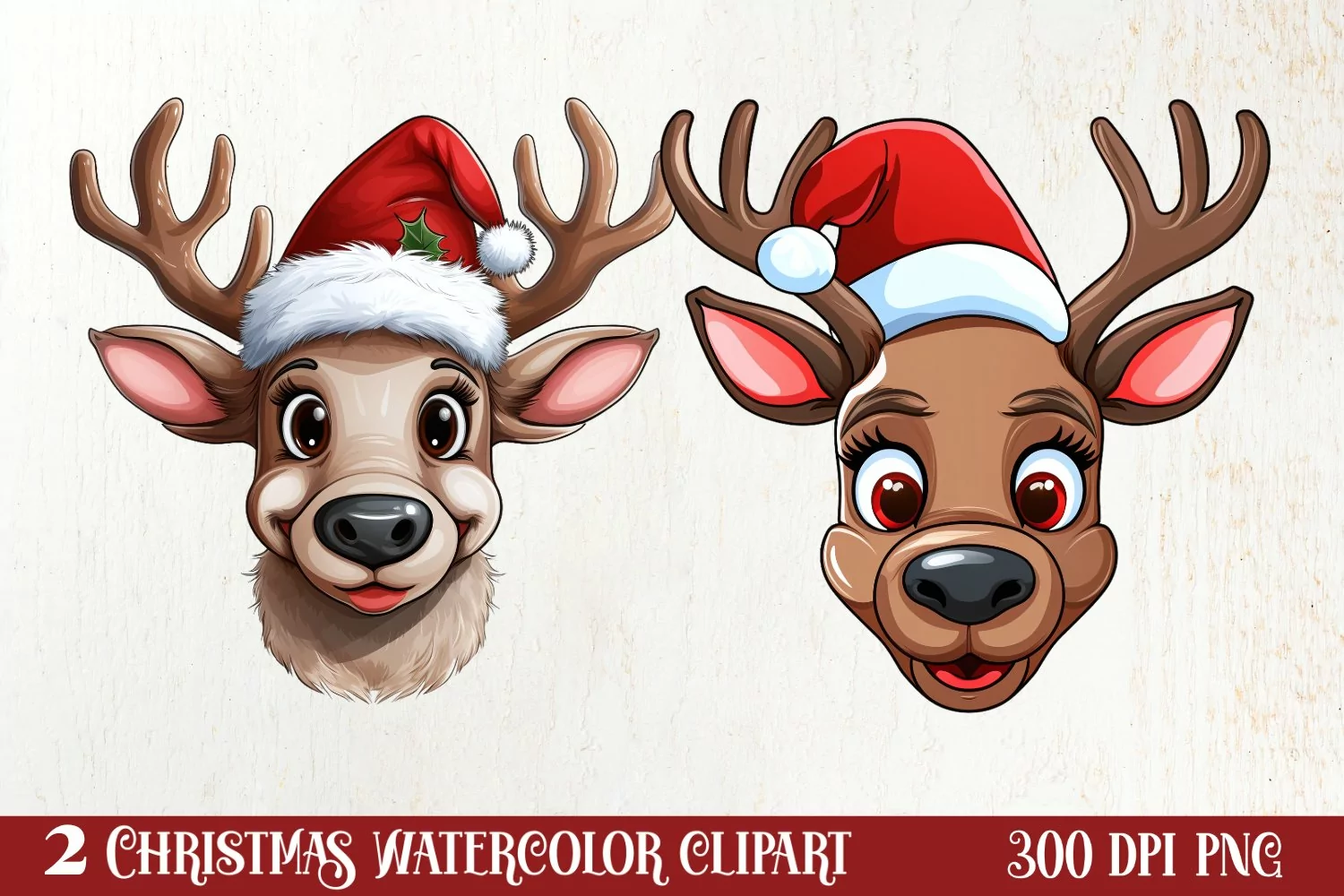 Christmas Reindeer Sublimation Clipart, Christmas SVG product image 1