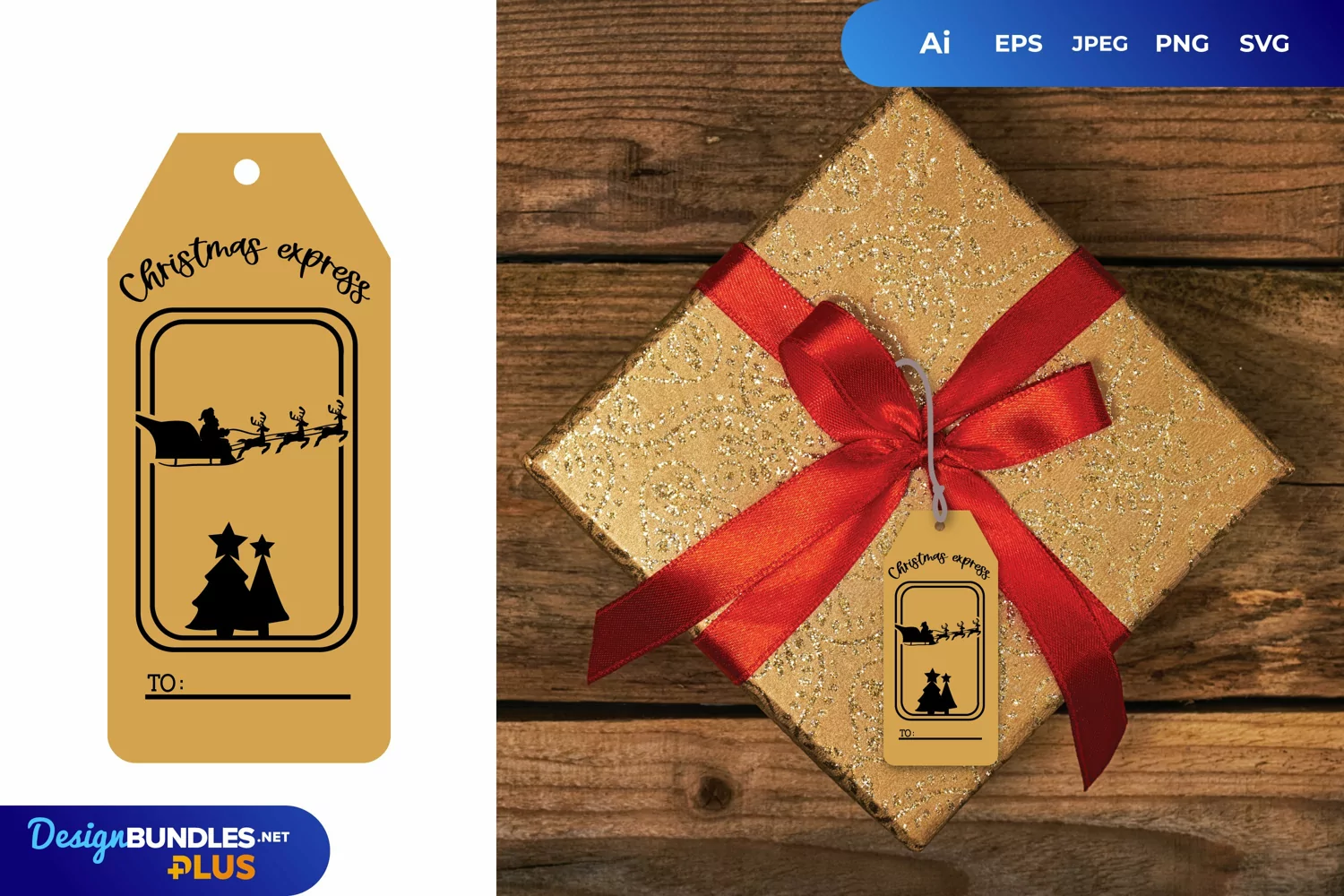 Christmas Santa Sleigh Gift Tags product image 1