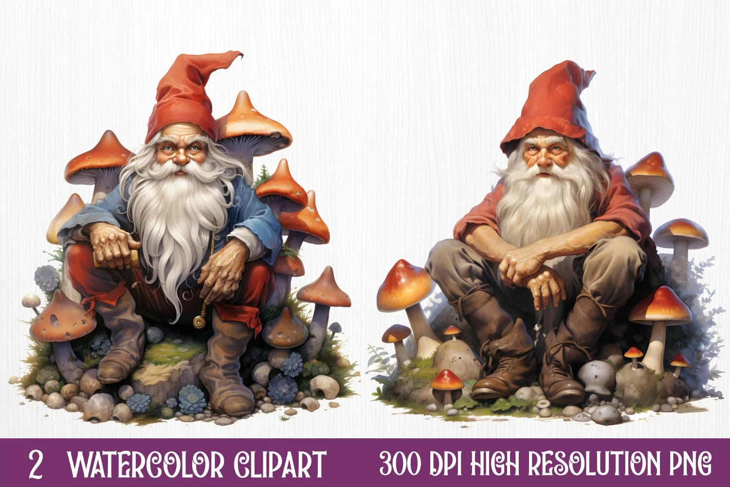 Christmas Santa Gnome Clipart Sublimation, Christmas PNG product image 1