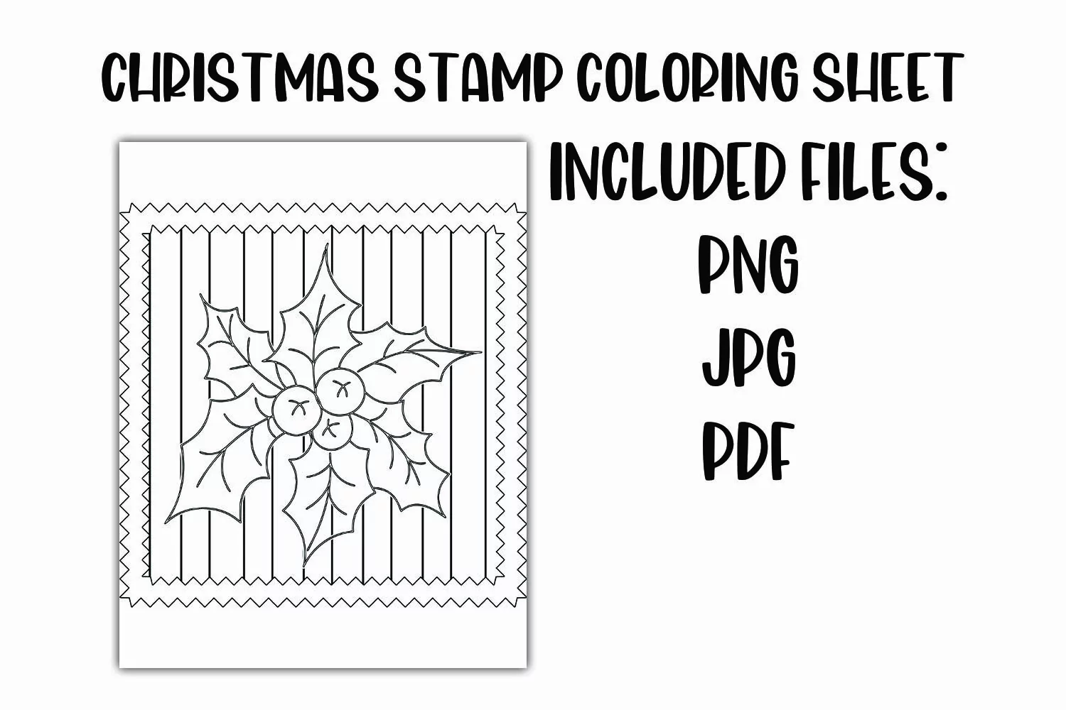 Christmas Stamp Mistletoe Coloring Sheet for Kids product image 1