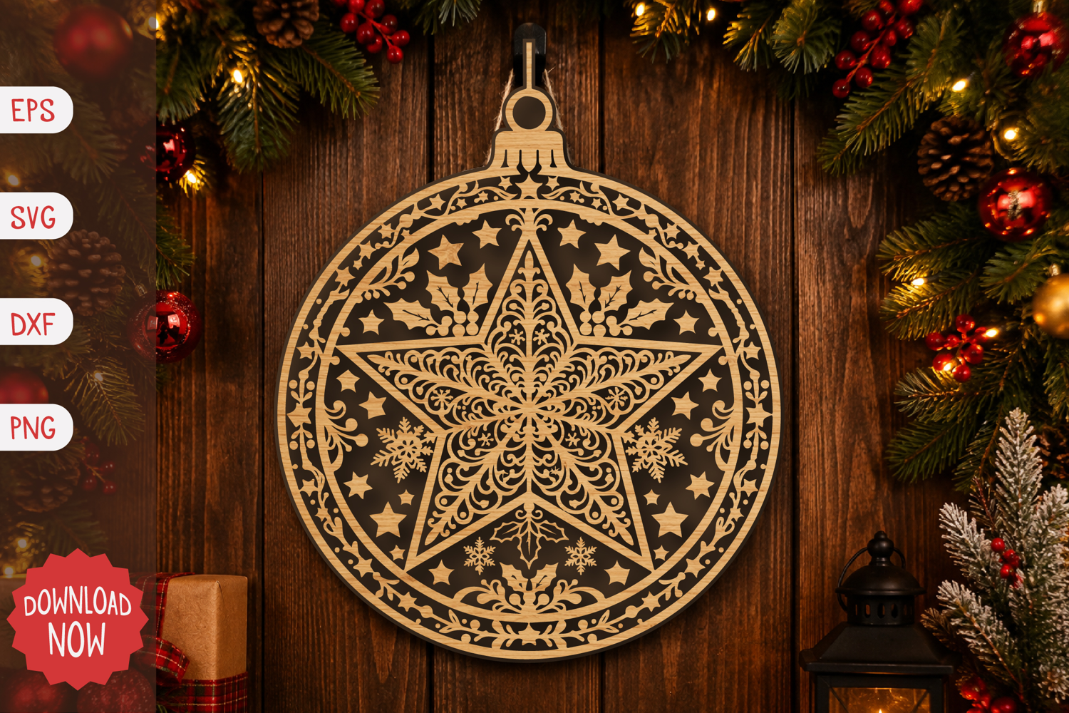 Christmas Star Ornament SVG product image 1