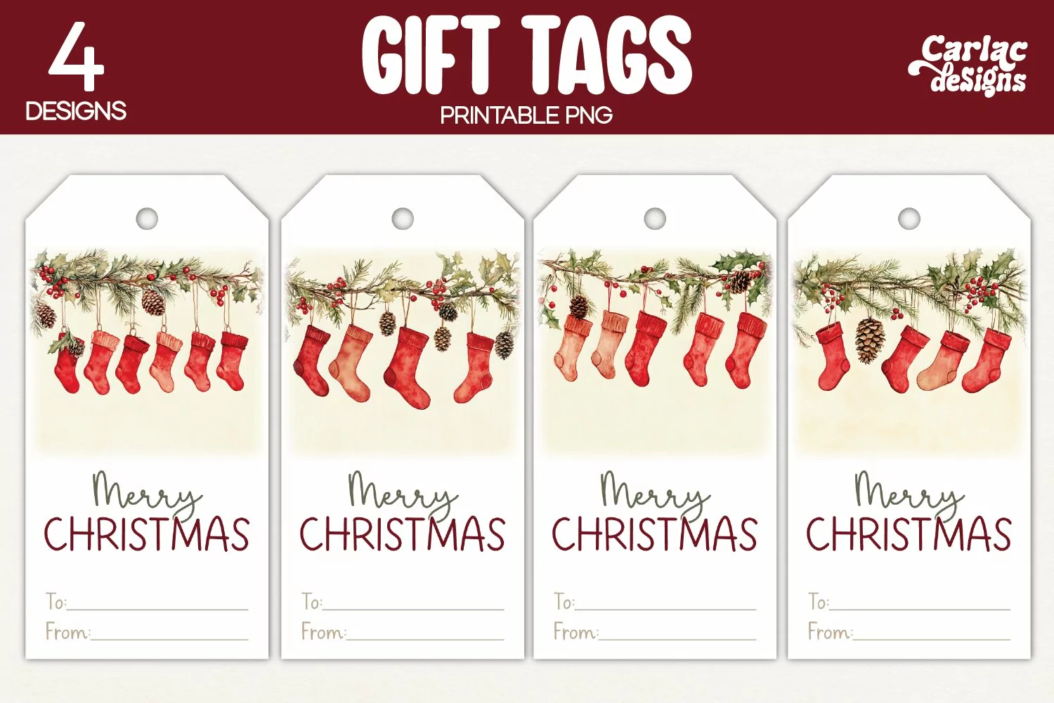 christmas stockings gift tags