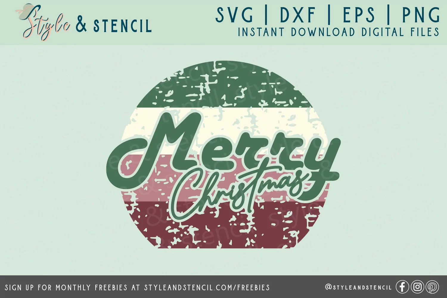 Merry Christmas SVG | Christmas | Retro | Retro Christmas product image 1