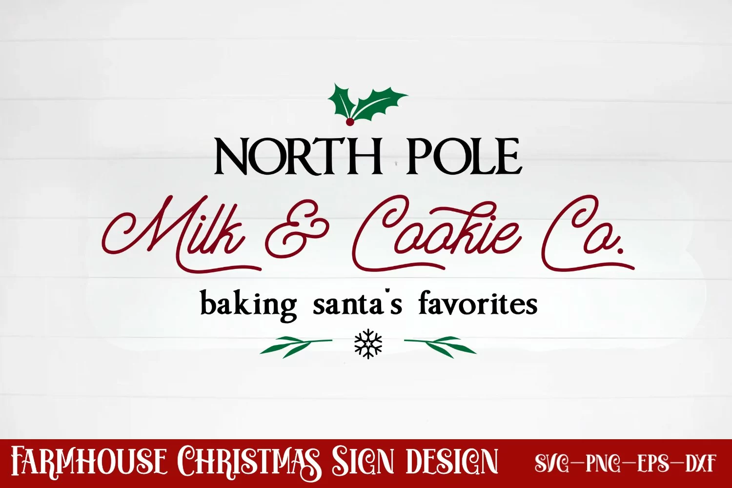 North pole milk & cookie co. baking santa's favorites SVG product image 1