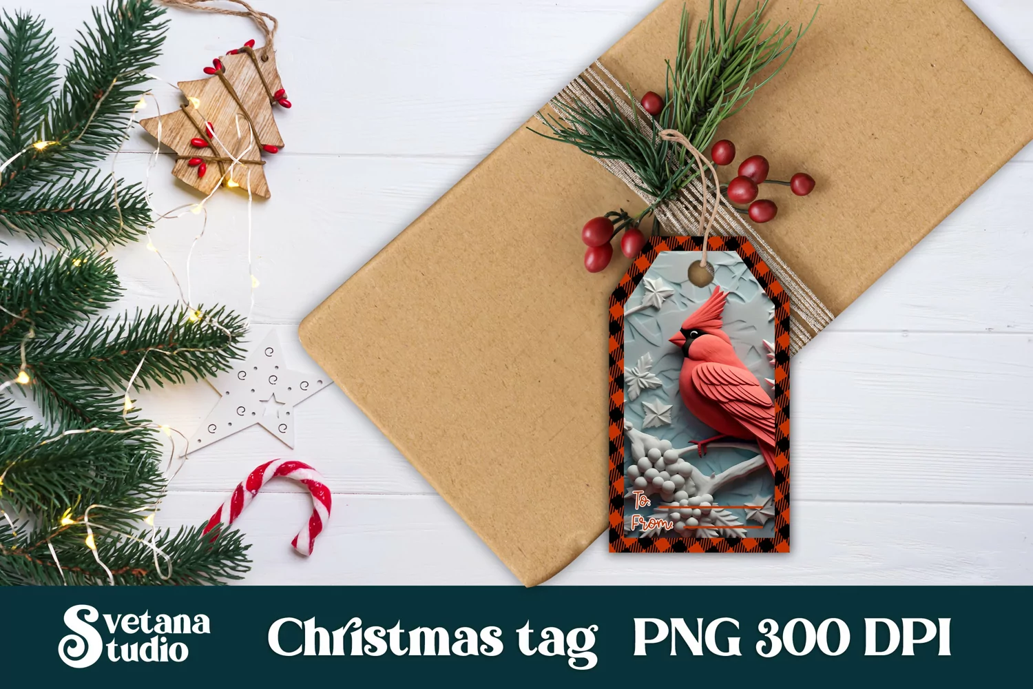Christmas gift tags printable | Christmas cardinal gift tag