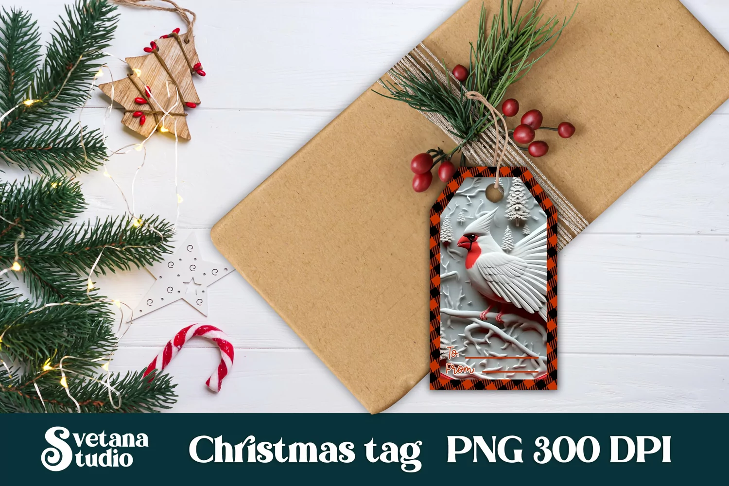 Christmas gift tags design | Cardinal gift tag printable 