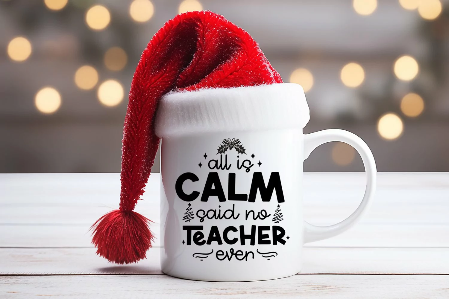 All Is Calm I Christmas Teacher Shirt SVG I Teacher SVG product image 1