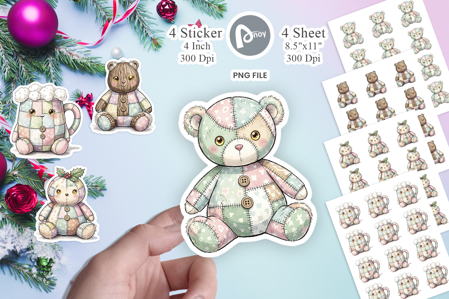 Christmas Treat Patchwork Sticker product image 1
