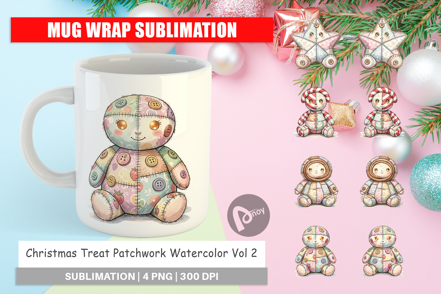 Christmas Treat Patchwork Mug Wrap product image 1