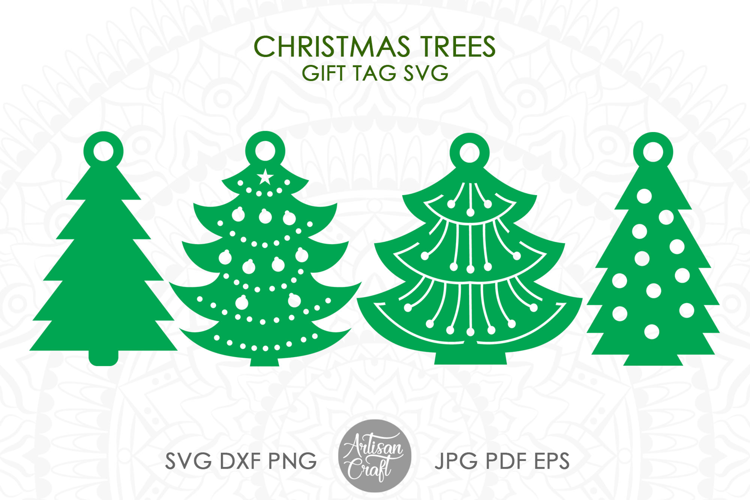 Christmas tree gift tag SVG cut files, Christmas Gift tags product image 1
