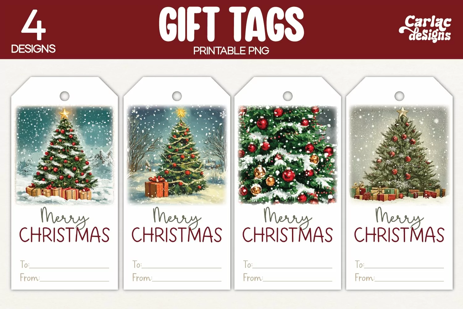 christmas tree gift tags