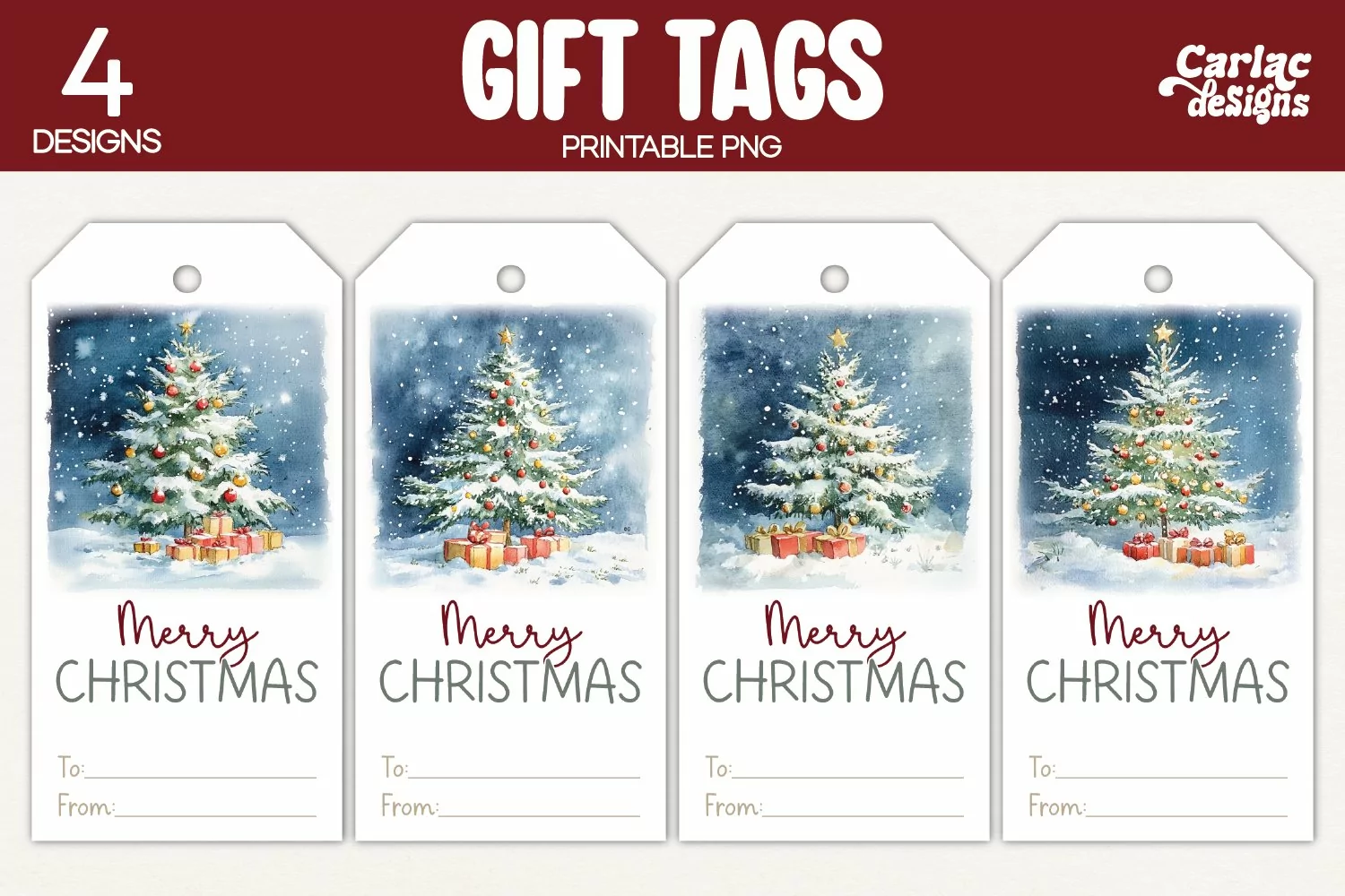 christmas tree gift tags