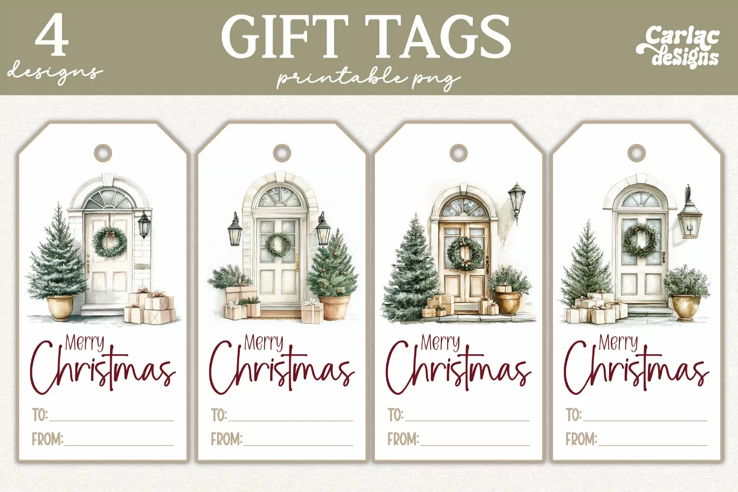 christmas tree gift tags