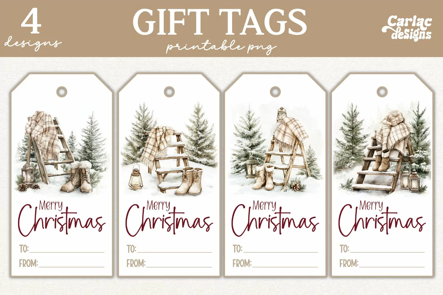 christmas tree gift tags