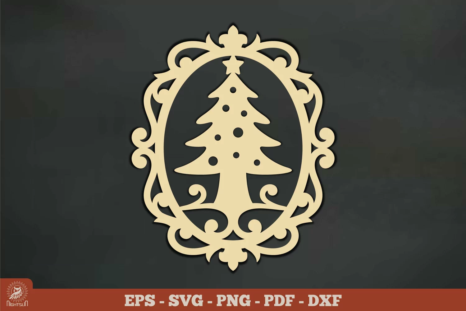 Christmas Tree Ornament Vintage SVG product image 1