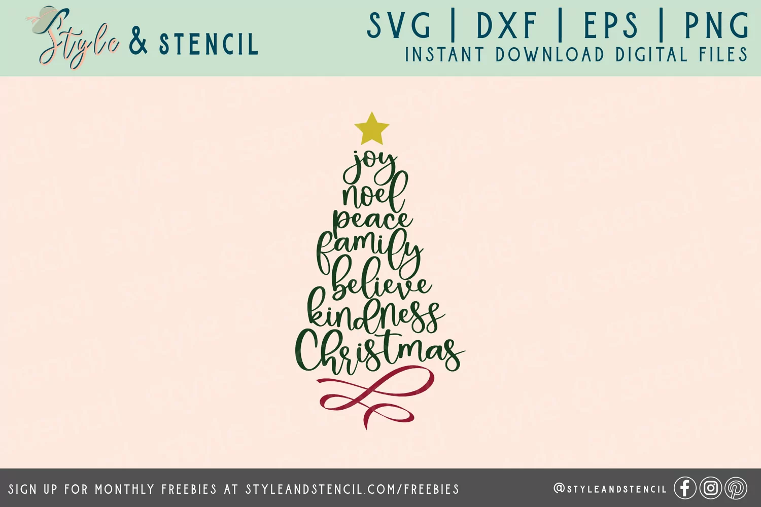 Christmas Tree SVG | Christmas | Christmas Word Art product image 1