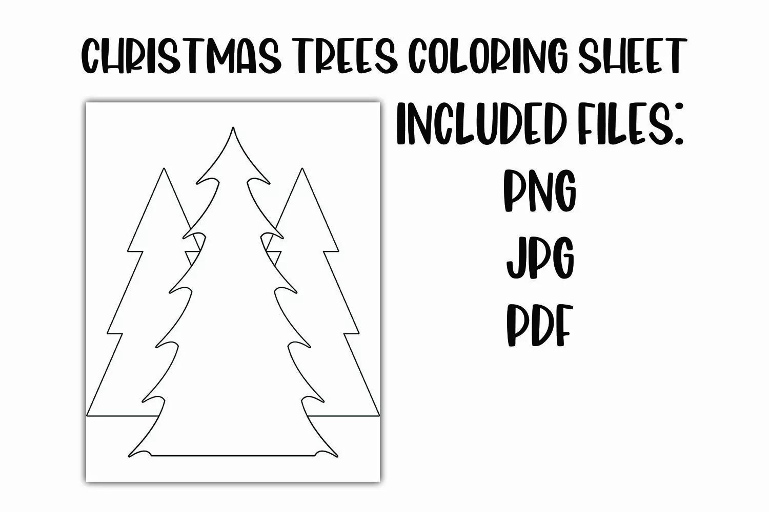 Christmas Trees Coloring Sheet for Kids product image 1