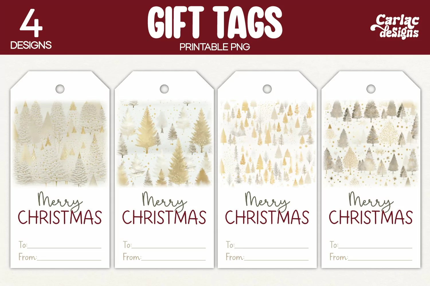 christmas trees gift tags