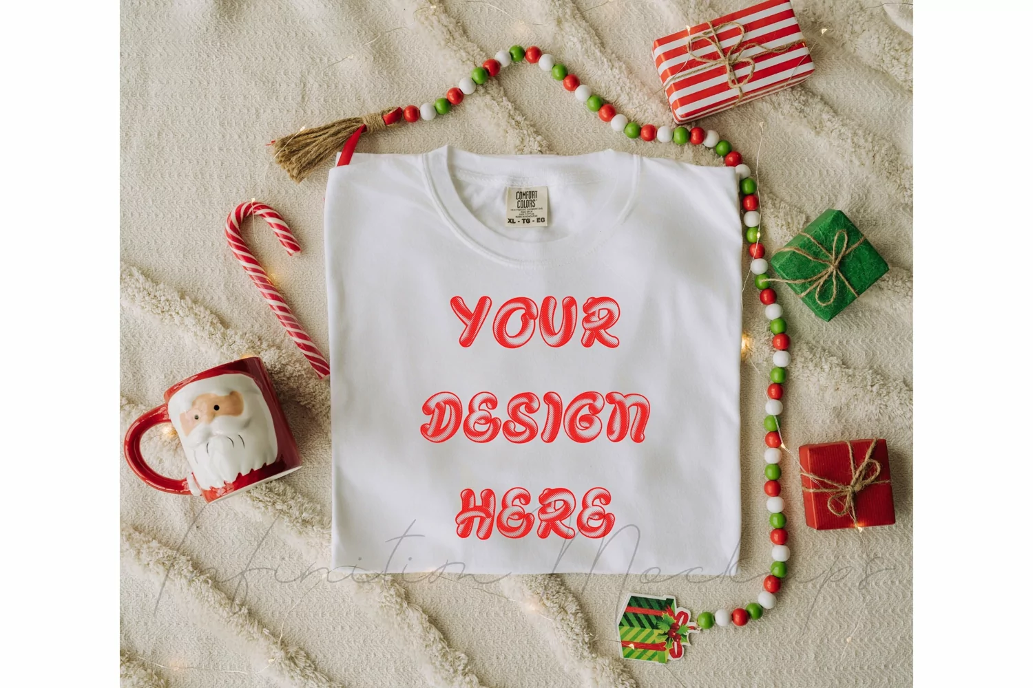 Christmas tshirt mockup Comfort colors 1717 White mockup product image 1