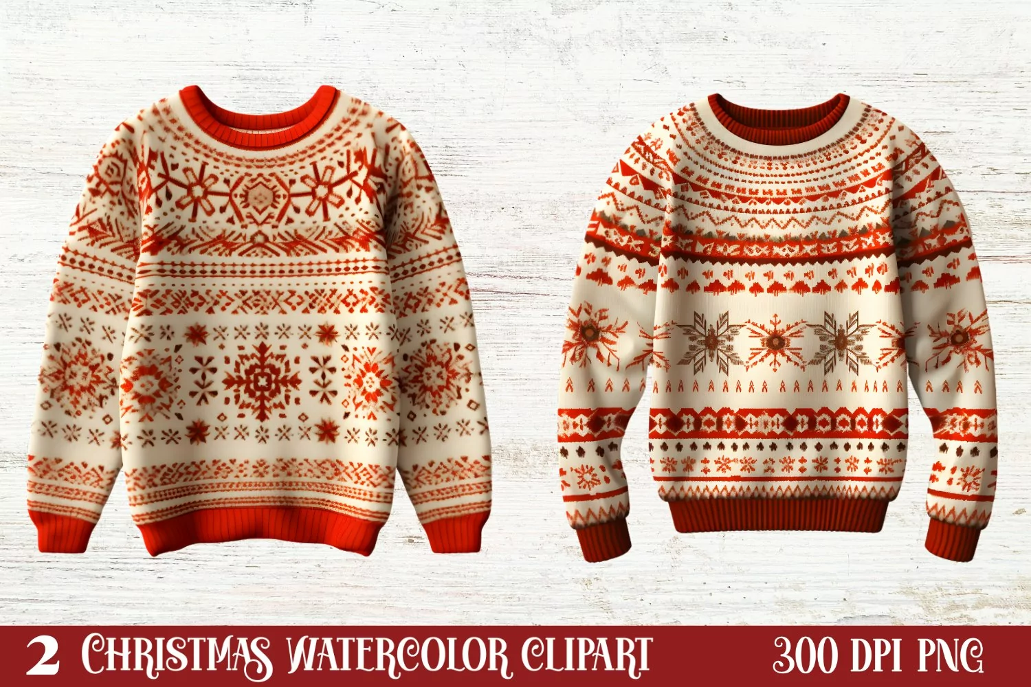 Christmas Ugly Sweater Clipart, Christmas Ugly Sweater product image 1