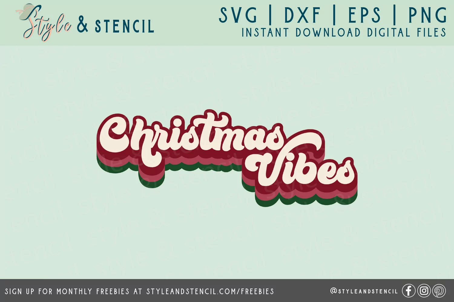 Christmas Vibes SVG | Christmas | Retro product image 1