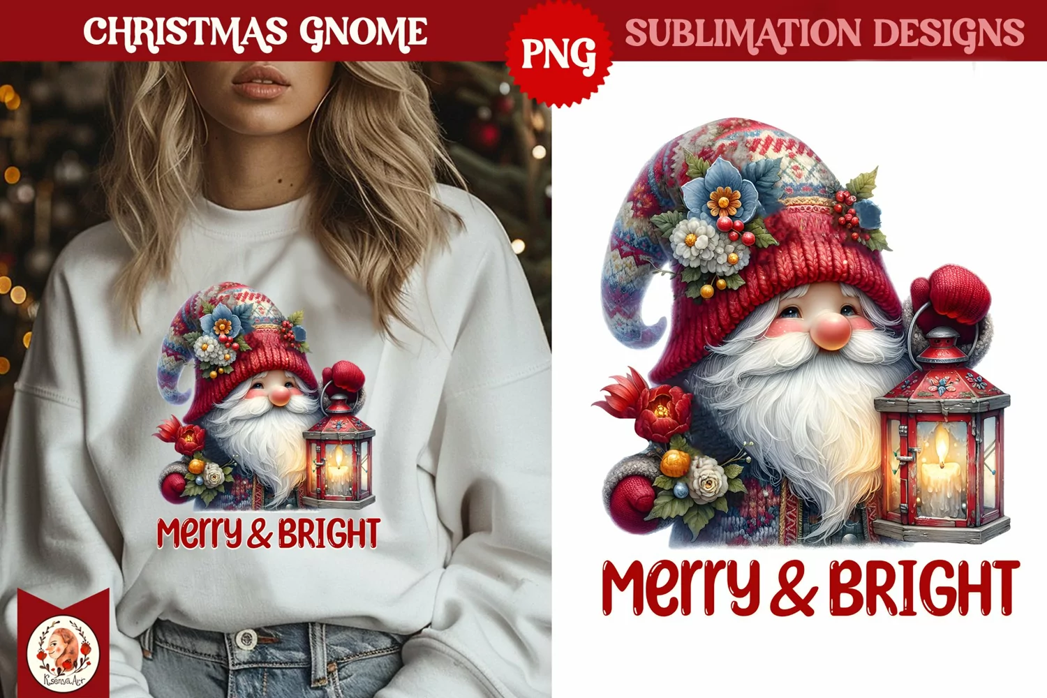 Christmas Gnomes Sublimation, Cute Christmas Gnome product image 1