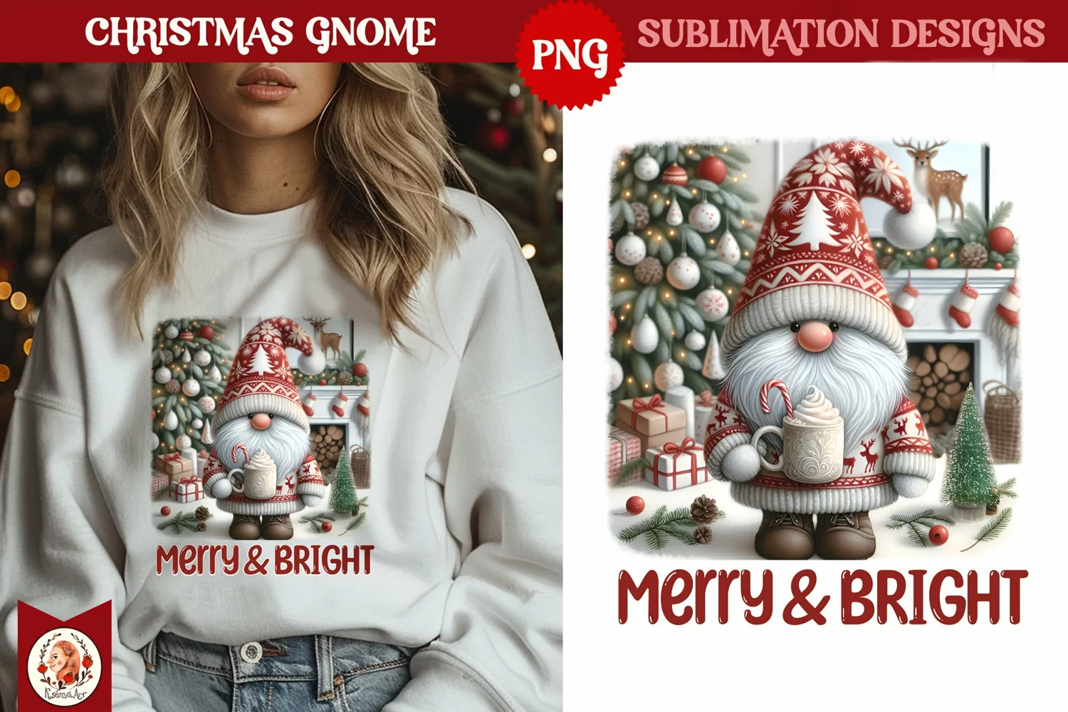 Christmas Gnomes Sublimation, Cute Christmas Gnome product image 1
