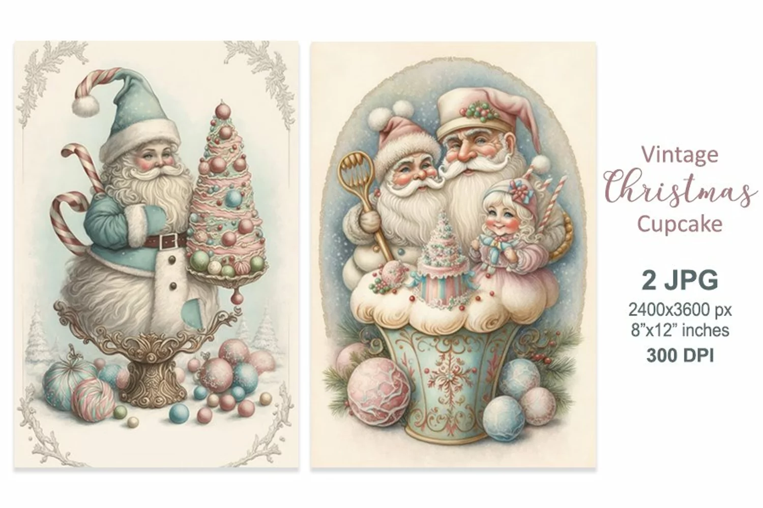 Santa Claus sweets, Christmas cookbook scrapbook cover product image 1