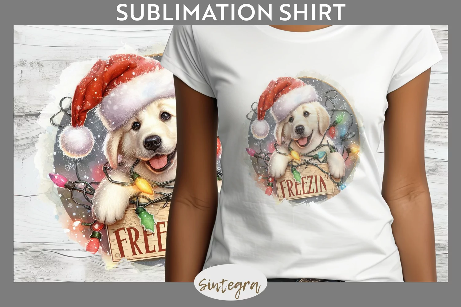 Christmas Vintage Freezin' Lab Entangled T-shirt Sublimation product image 1