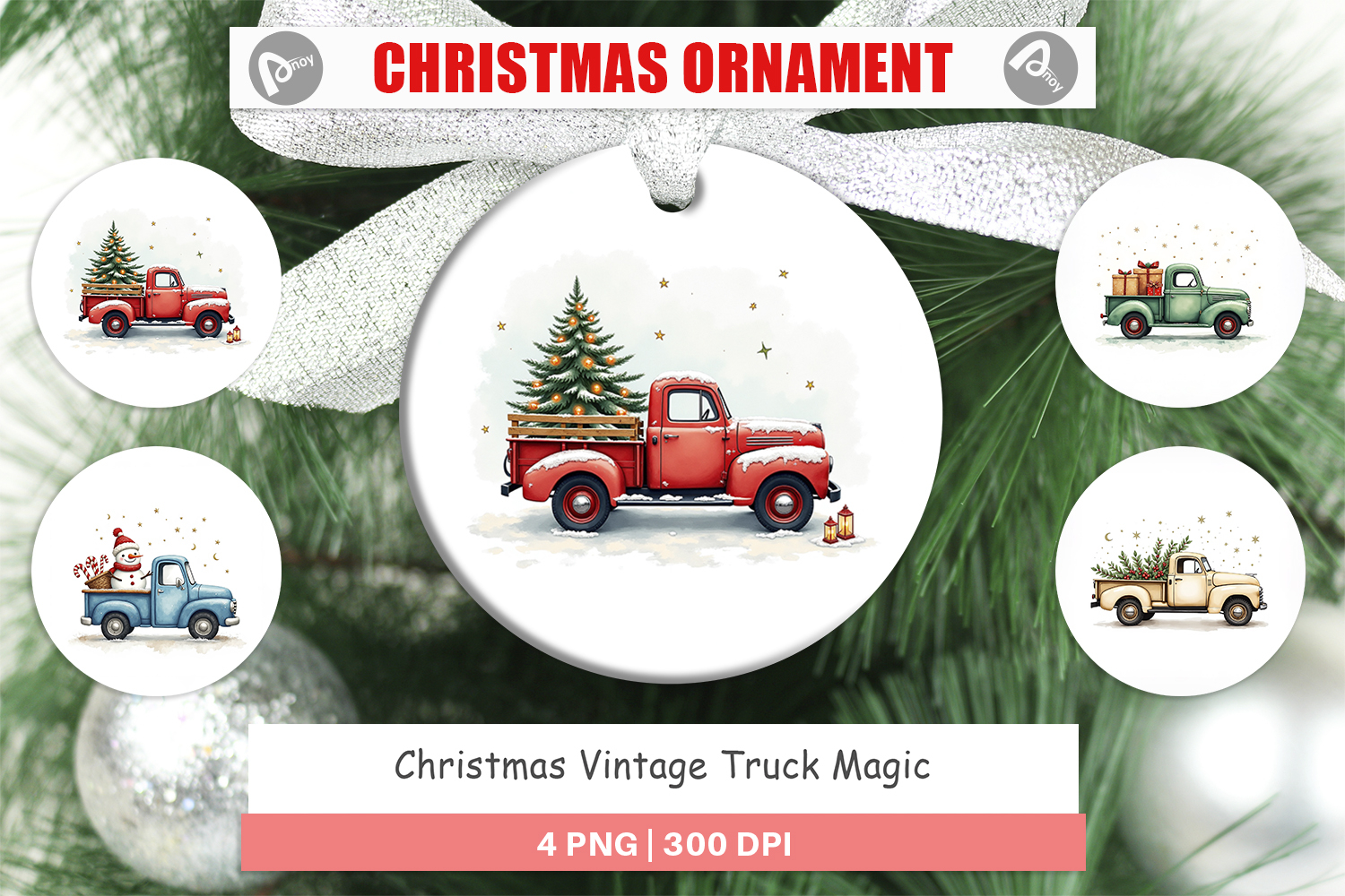 Christmas Vintage Truck Ornament product image 1