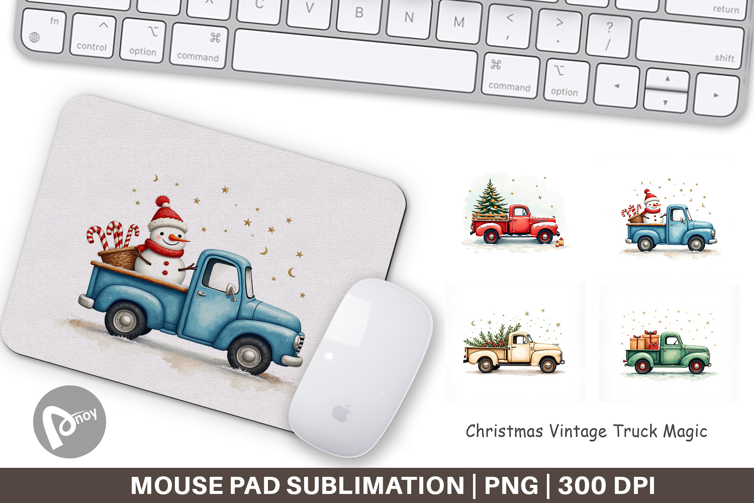 Christmas Vintage Truck Mouse Pad product image 1