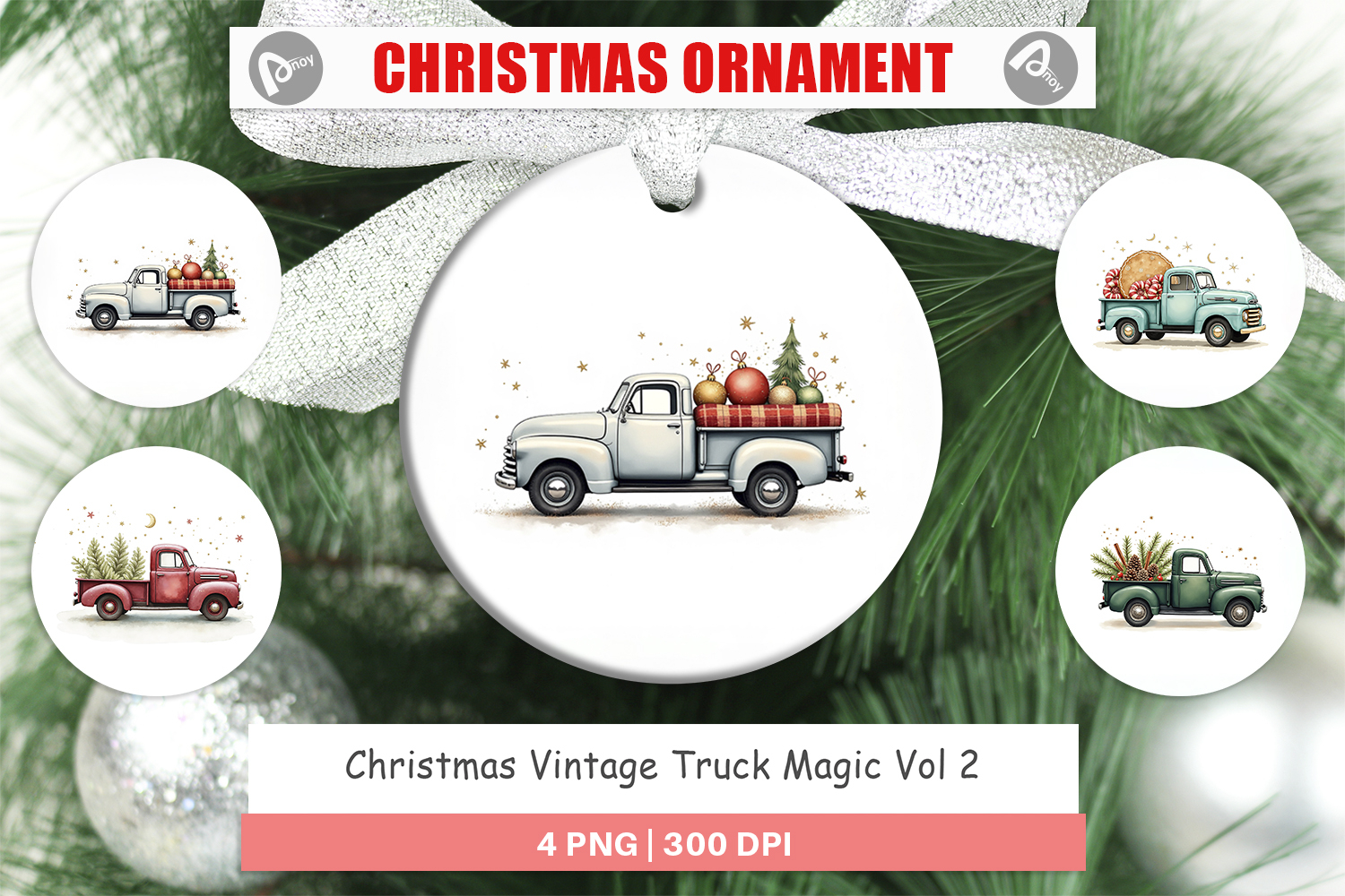 Christmas Vintage Truck Ornament product image 1
