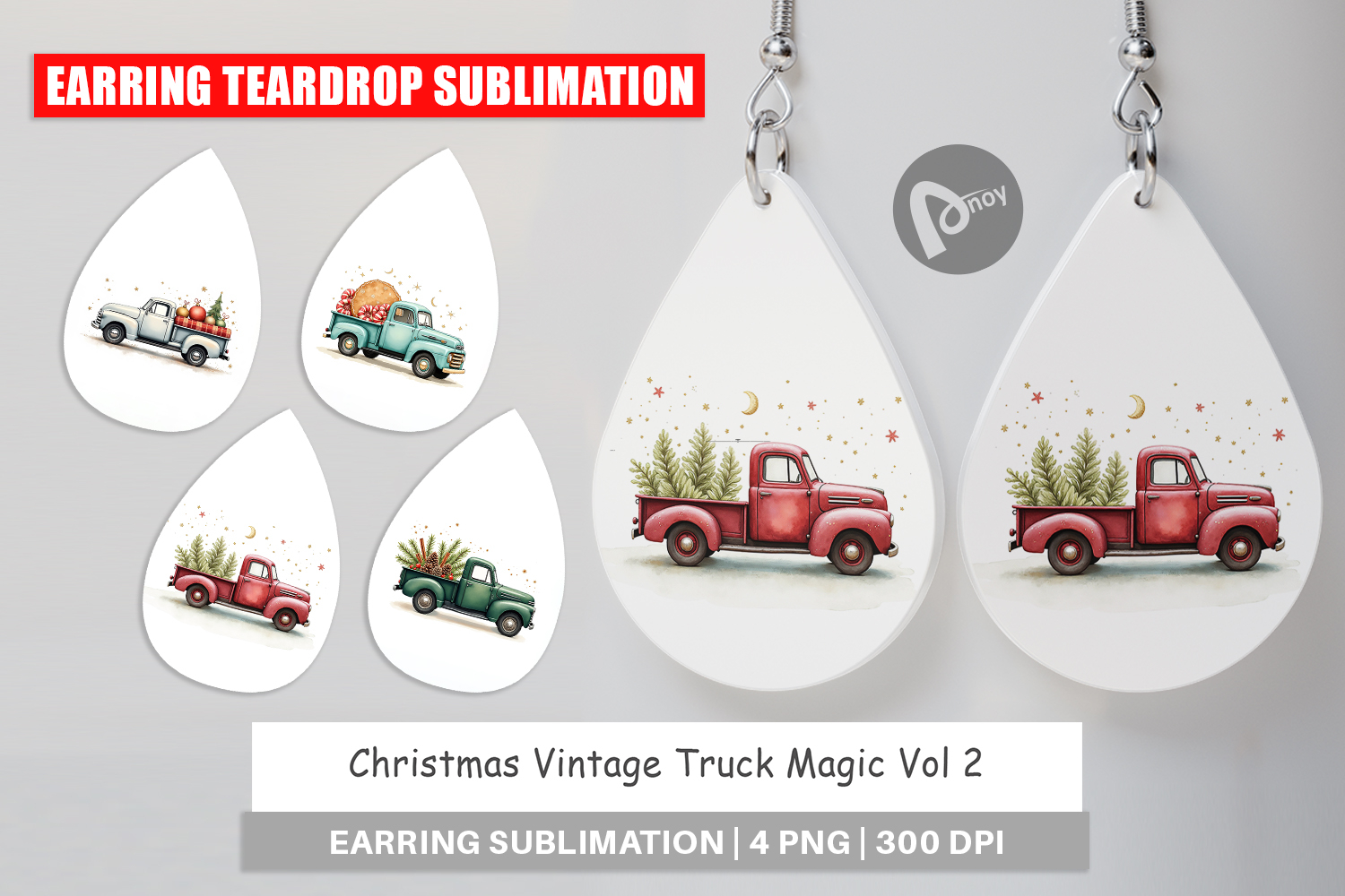Christmas Vintage Truck Earring product image 1