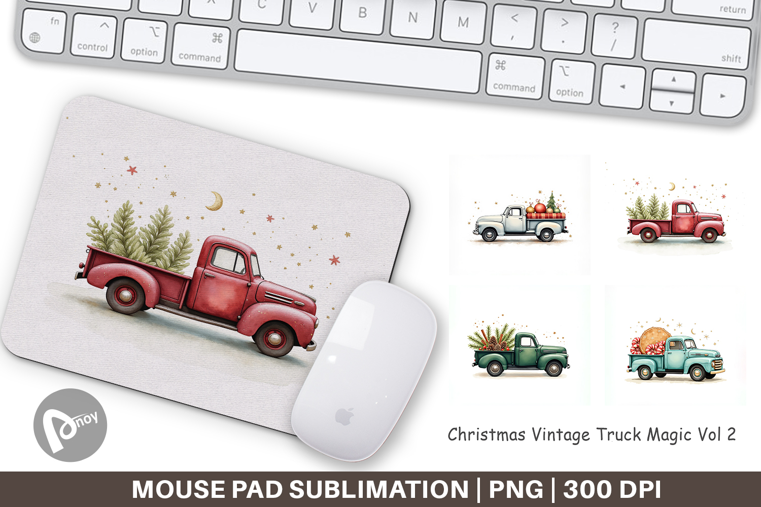 Christmas Vintage Truck Mouse Pad product image 1